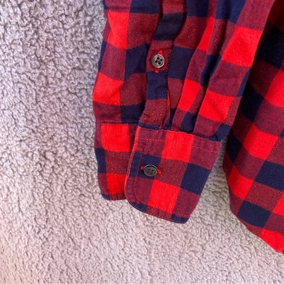 J. Crew Perfect Fit Popover Red Flannel Top Sz S - Picture 4 of 8